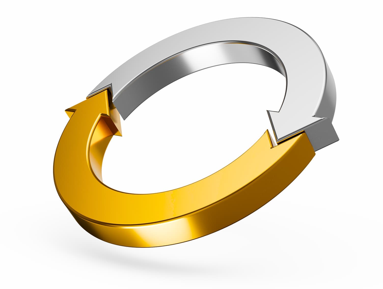 silver and Gold revolving arrows